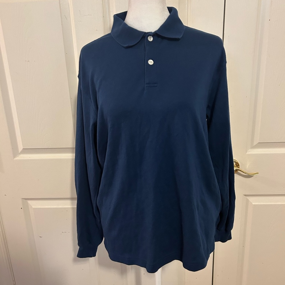 Lands’ End blue Henley, size Large